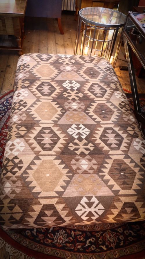 Stunning John Sankey Intended Large Footstool Ottoman coffee Kilim Brown - Image 6