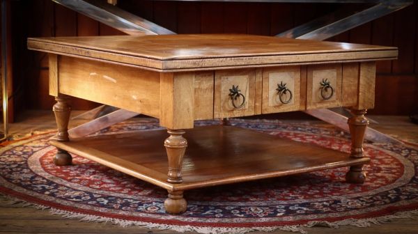 Stunning Barker & Stonehouse Flagstone Coffee Table Drawers Table Fruitwood - Image 4