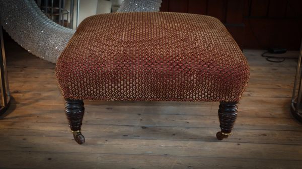 Stunning Howard Sons style Footstool Square Footstool Colefax And Fowler Fabric - Image 4
