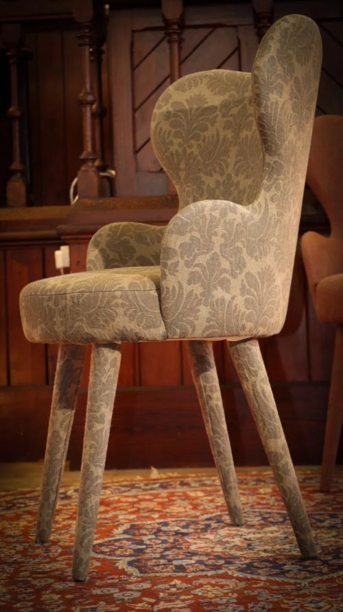 Superb Pair La Fibule Paris Kay Armchairs in Gorgeous Baroque Patterend fabric - Image 4