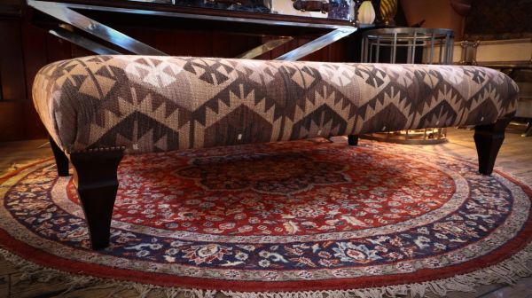 Stunning John Sankey Intended Large Footstool Ottoman coffee Kilim Brown - Image 5