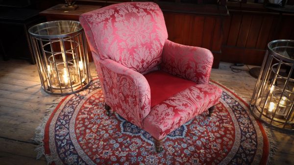 Howard & Sons Bridgewater armchair In Damask Fabric - Image 5