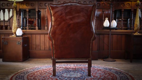 Superb Timothy Oulton Halo Lincoln Club Cigar Leather Armchair Antique Whisky - Image 10