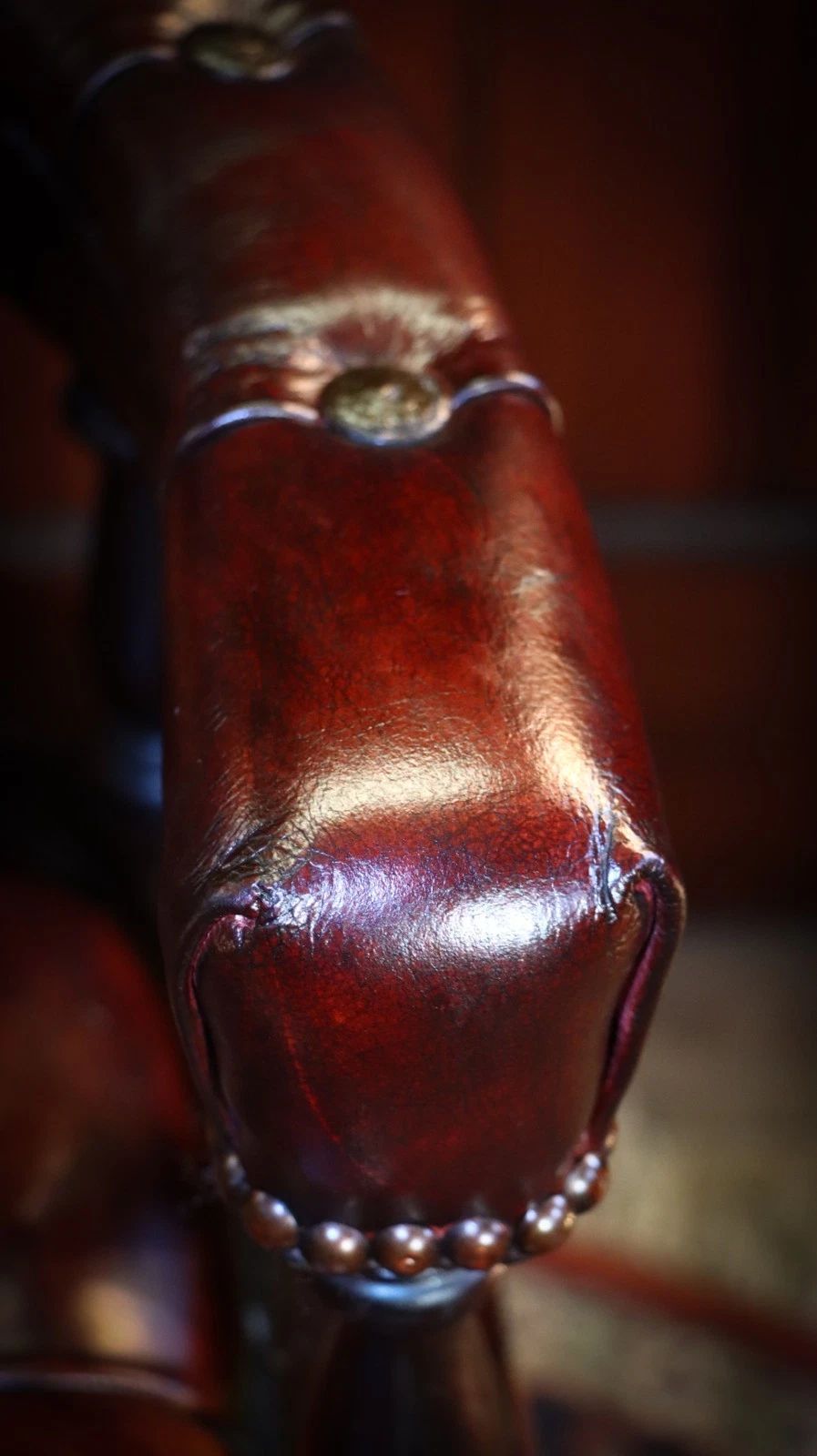 Stunning George Smith Captains Swivel Leather Armchair Dark Tan Del - Image 6