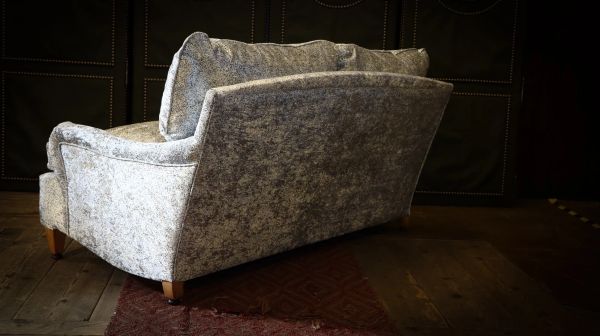 George Smith Standard Arm Cushion Back Small 2 Seater Sofa Shimmering Velvet - Image 6