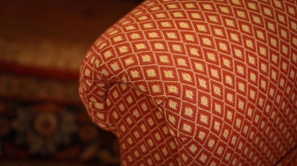 Superb Pair Broyhill Vintage Recliner Armchairs In Coral Fabric Del - Image 6