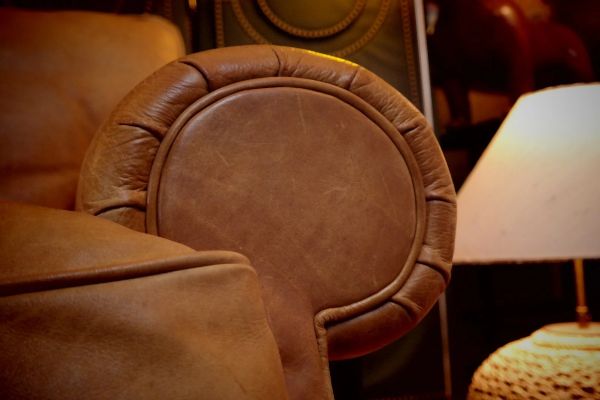 Ralph Lauren Wentworth Floating Leather Armchair Footstool Saddle rrp£17000 - Image 5