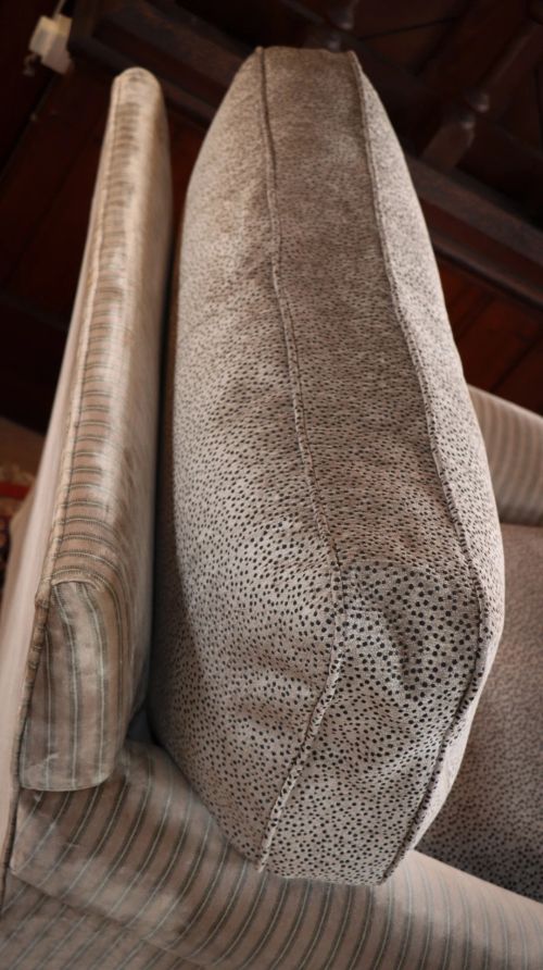 Super George Smith Short Scroll Arm Signature cushion back Snuggler Armchair - Image 6