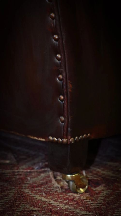 Stunning George Smith Signature 2 Seater Sofa Deep Burgundy Leather Velvet - Image 6