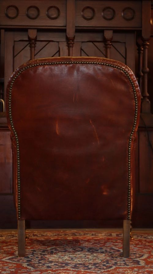 Stunning Tetrad Crocodile Back Leather Armchair Cigar Club Whisky Tan Brown - Image 9