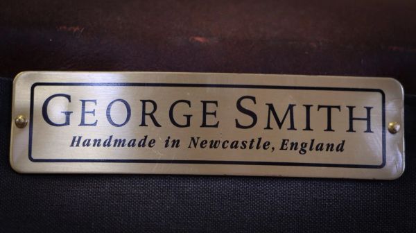 George Smith Full Scroll Arm Signature Leather Armchair with Cusion Back Del - Image 8