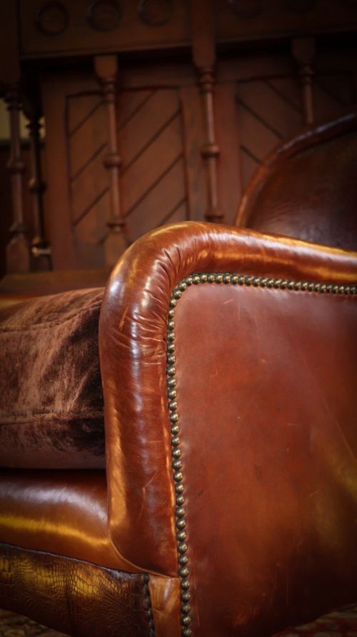 Stunning Tetrad Crocodile Back Leather Armchair Cigar Club Whisky Tan Brown - Image 8
