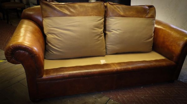 Stunning George Smith 2 Seater Large Leather Club Sofa Tan Rrp £10000 - Image 7