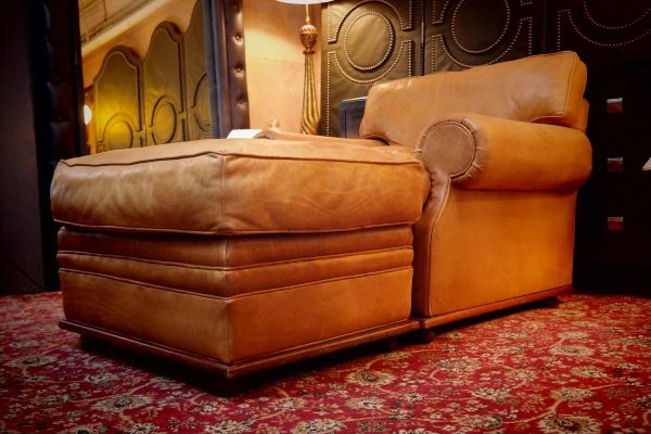 Ralph Lauren Wentworth Floating Leather Armchair Footstool Saddle rrp£17000 - Image 3