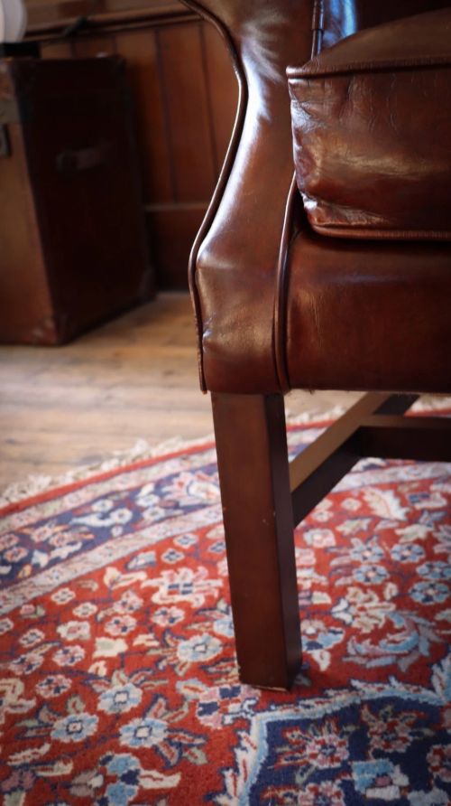 Superb Timothy Oulton Halo Lincoln Club Cigar Leather Armchair Antique Whisky - Image 9