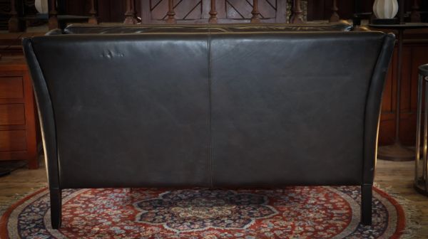 Stunning Timothy Oulton Halo Reggio 2 Seater Leather Sofa Destroyed Black - Image 13