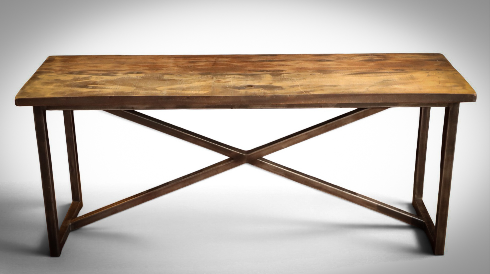 Timothy Oulton Slim Line Axel Dining Table Industrial Rustic Solid