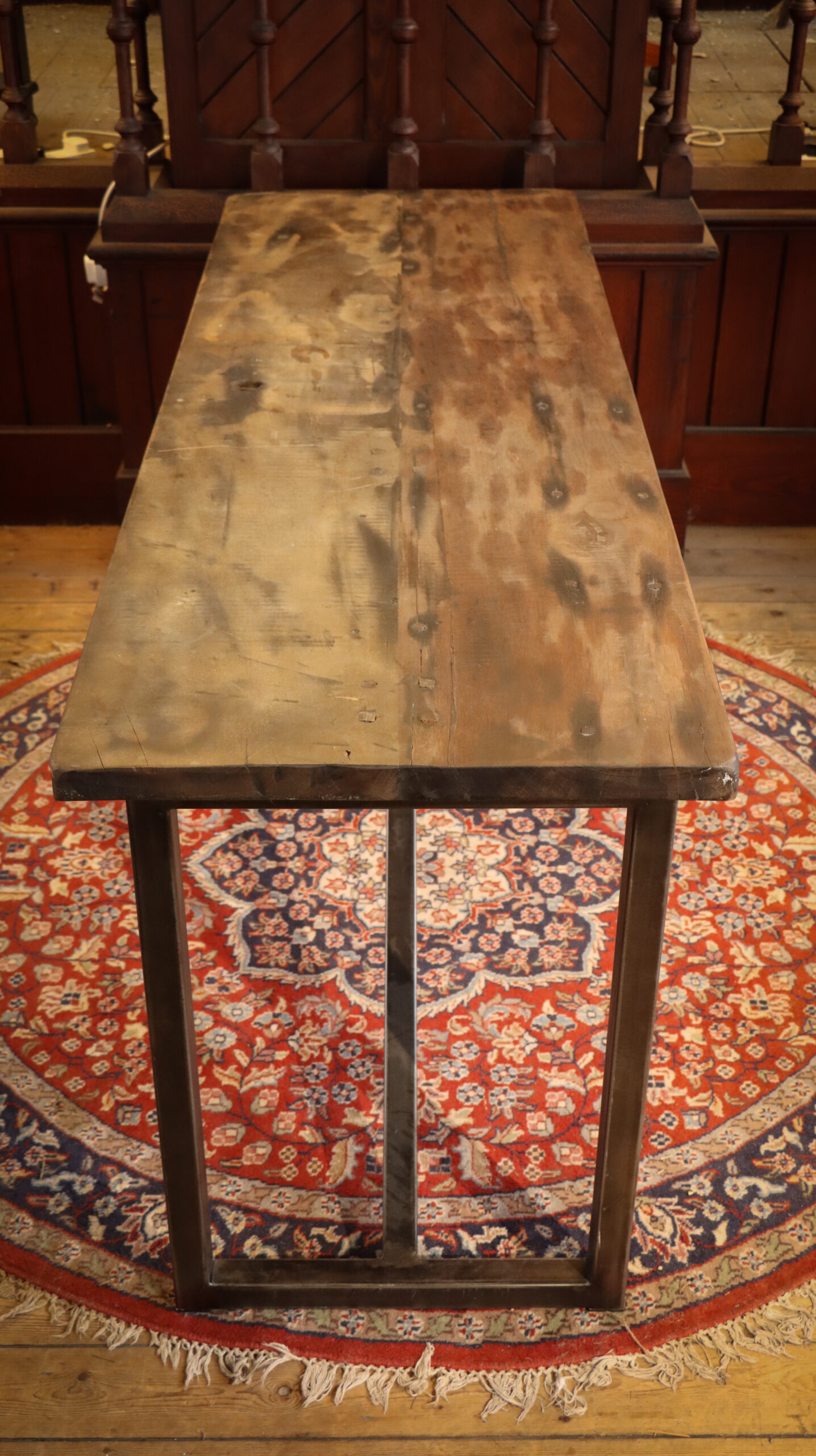 Timothy Oulton Slim Line Axel Dining Table Industrial Rustic Solid - Image 9