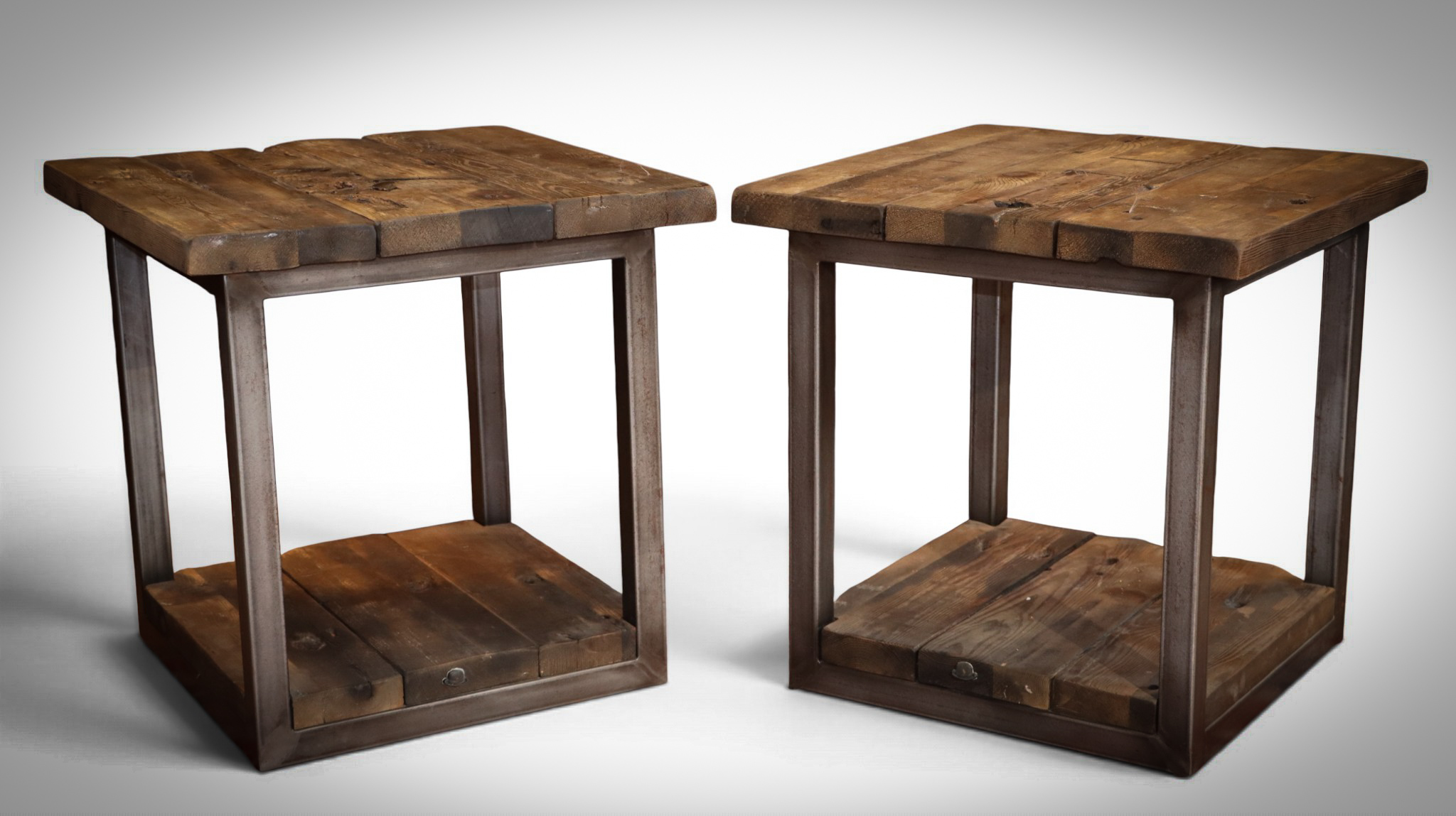 Pair of Timothy Oulton Axel Large Bedside Tables Side Tables Industrial