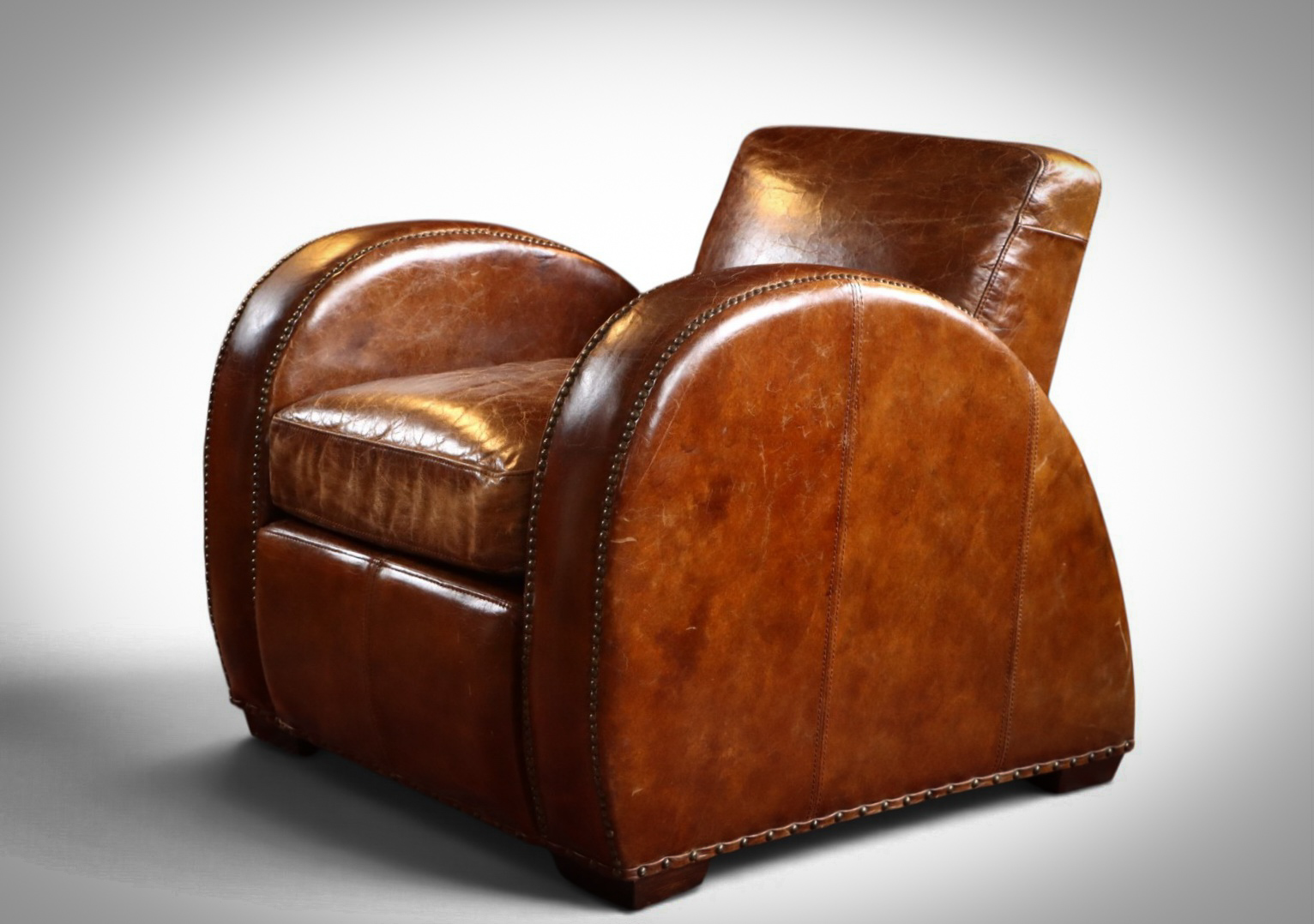 Timothy Oulton Rockefeller Leather Armchair Cigar Club Antique Whisky - Image 3