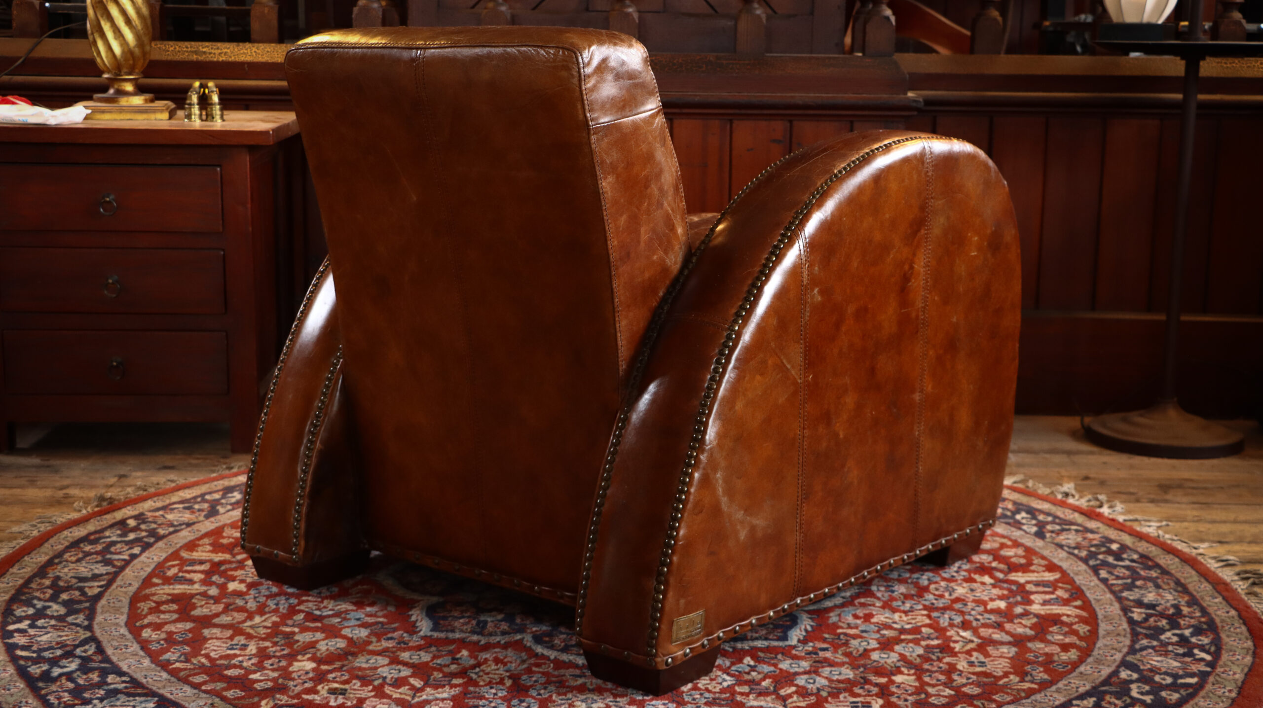 Timothy Oulton Rockefeller Leather Armchair Cigar Club Antique Whisky - Image 9