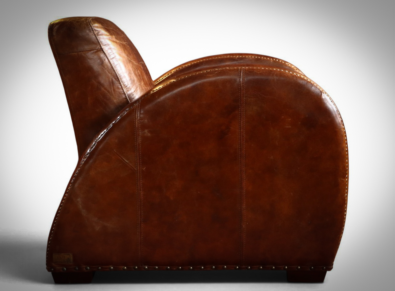 Timothy Oulton Rockefeller Leather Armchair Cigar Club Antique Whisky