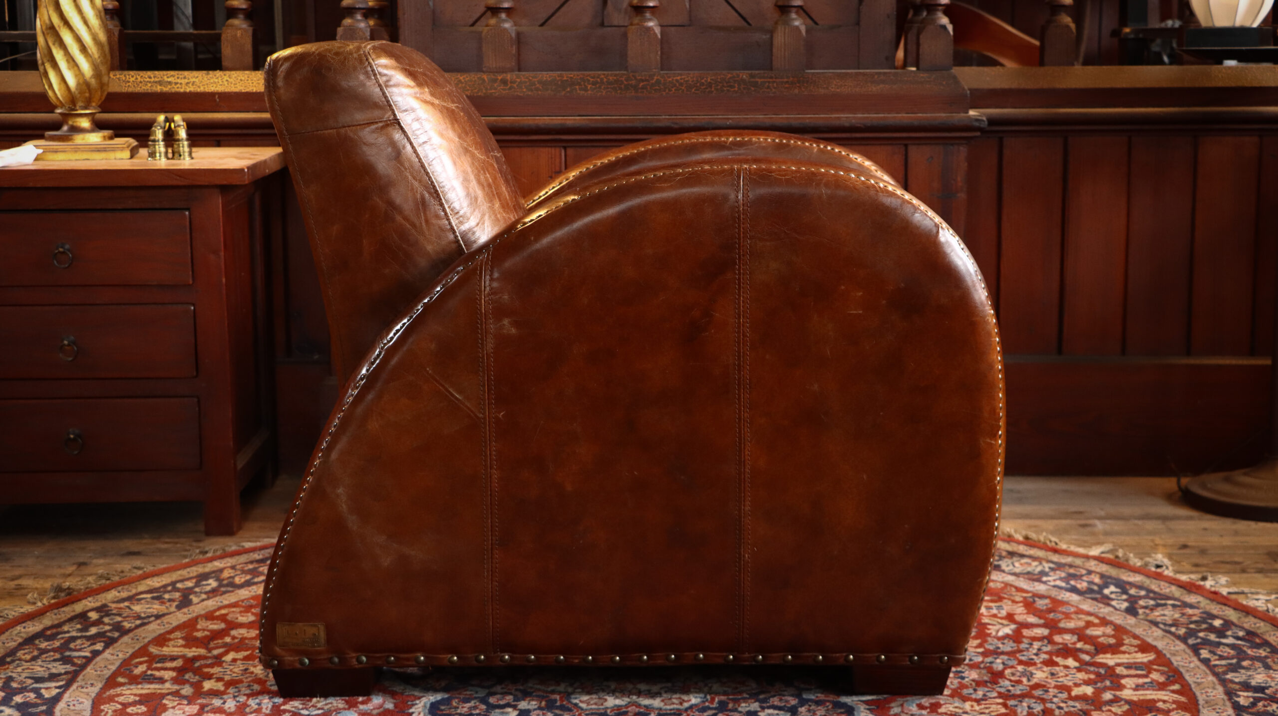 Timothy Oulton Rockefeller Leather Armchair Cigar Club Antique Whisky - Image 10