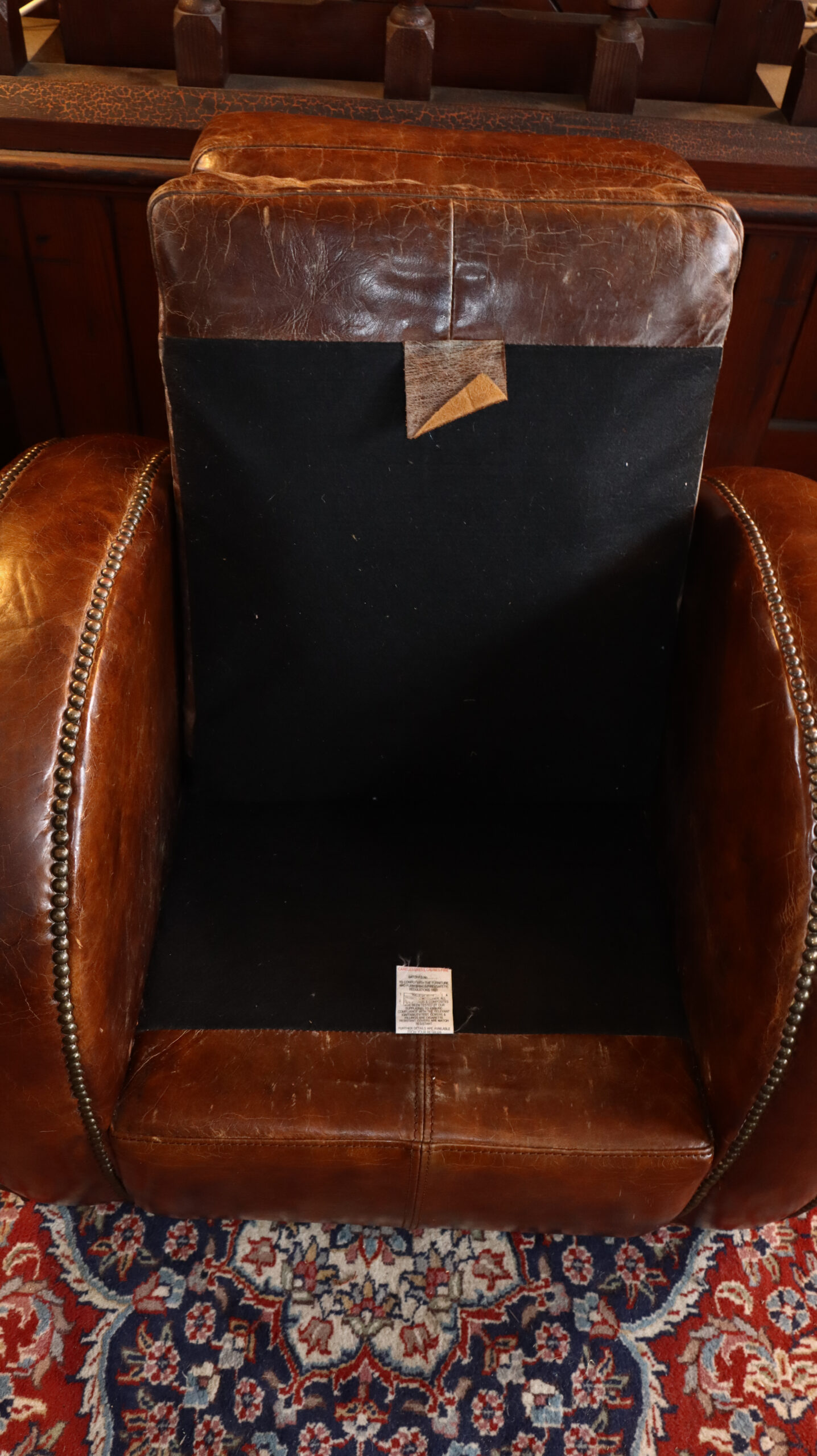 Timothy Oulton Rockefeller Leather Armchair Cigar Club Antique Whisky - Image 15
